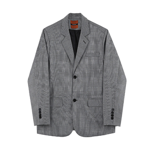 MRCYC格子西装外套男韩系潮流休闲西服男士秋季炸街痞帅dk制服