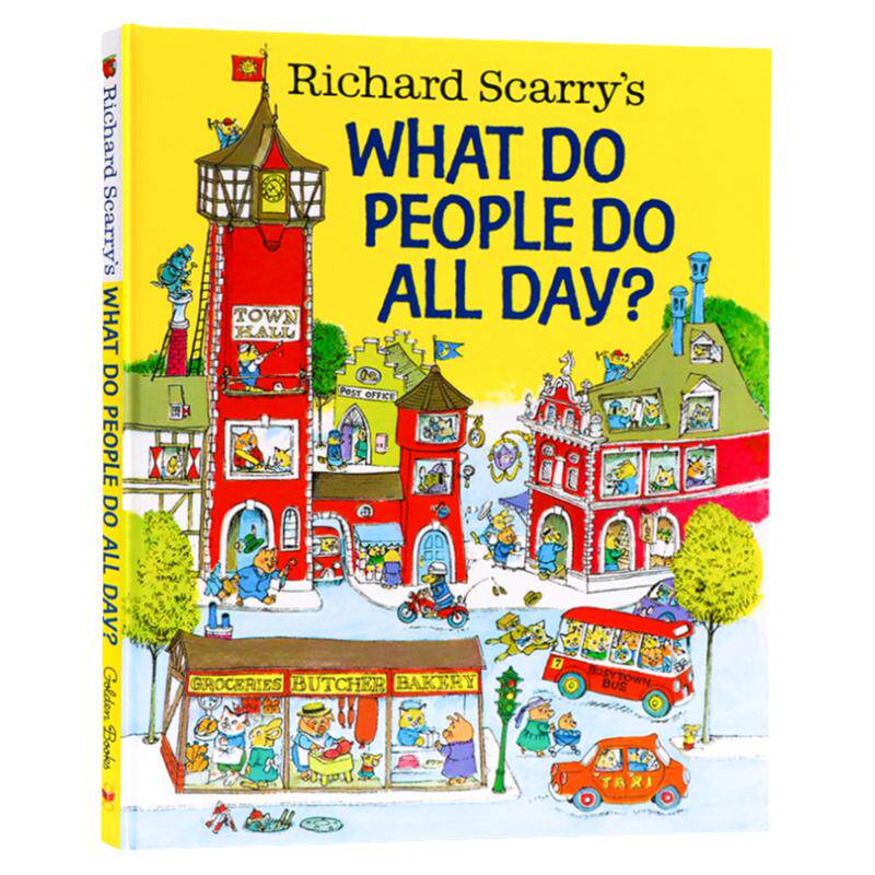 忙忙碌碌镇 Richard Scarry's What Do People Do All Day 英文原版绘本 理查德斯凯瑞金色童书系列 精装 大开本 英语启蒙绘本