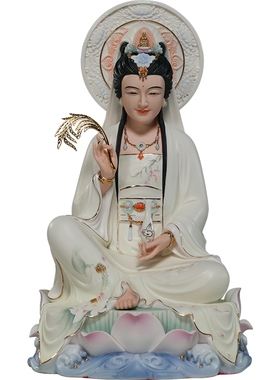 微美陶瓷12至26寸德化观世音菩萨佛像居家供奉精品观世音像摆件