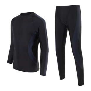 胖子大码泳衣男款防尴尬套装短袖分体加肥加大宽松长袖速干潜水服