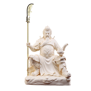 东方泥土陶瓷坐岩关公摆件武财神关羽供佛神像供桌香案台装饰礼品