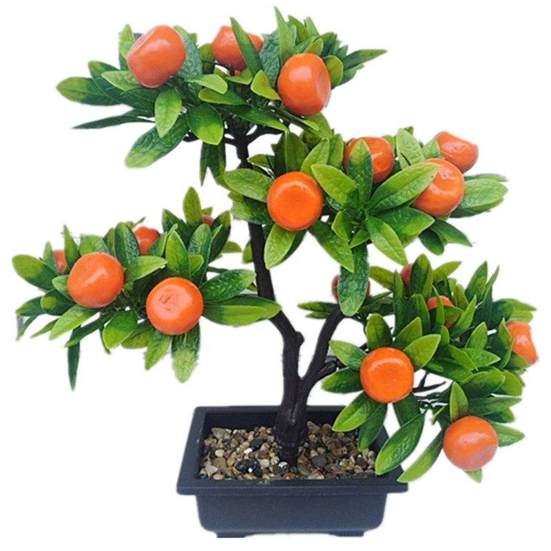 仿真假花塑料盆栽绿植摆件橘子树