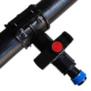 分水鞍座接微喷带PVC管PE主管分水三通带阀1寸1.5寸水管增接口