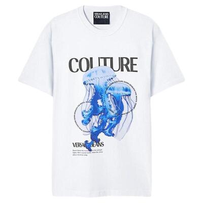 【季末优惠】VERSACE JEANS COUTURE 男士印花棉质平纹针织T恤