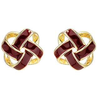 同心结耳钉精致小巧红色耳饰女耳环2026新款爆款高级感独特漂亮