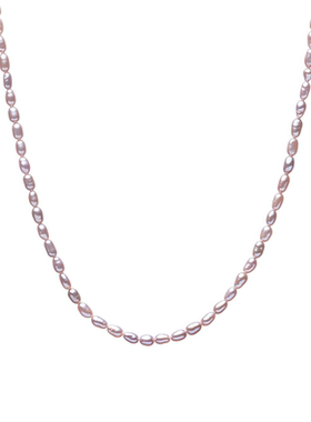 天然紫色小珍珠银扣细项链限定款