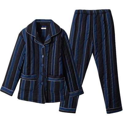 活性印染纯棉夹棉睡衣女秋冬妈妈