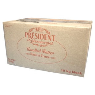 总统黄油10kg法国原装动物性淡味发酵大黄油西餐甜点面包烘焙原料