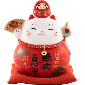 药师窑手绘招财猫日本摆件高档