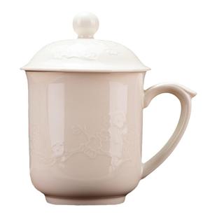 陈氏定窑定瓷春华秋实盖杯会议领导杯 宋代官窑五大名窑