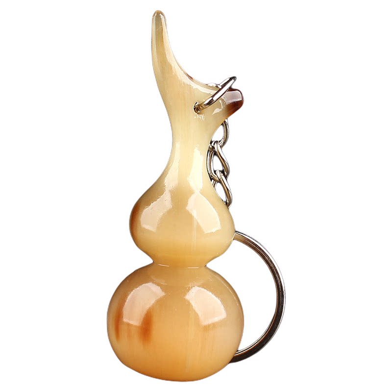 葫芦钥匙扣天然牛角吉祥平安