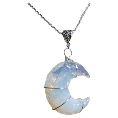 美国代购Opalite㊣ 手作华丽精致简约缠绕蛋白石月亮吊坠项链定制