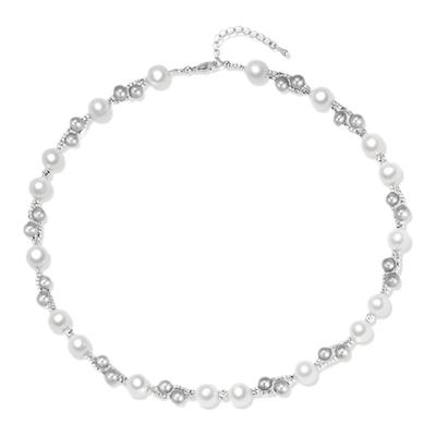 CANA GEMS灰白珍珠编织项链 轻奢高级感气质百搭女款项链 PD0515