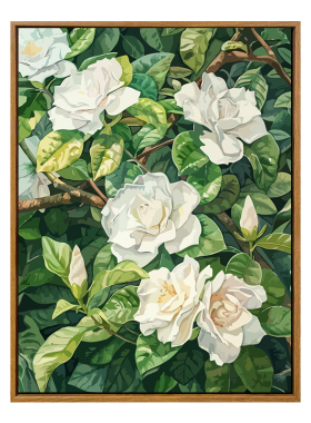 治愈栀子花diy数字油画