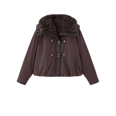 冬季加厚加绒小个子宽松棉衣外套