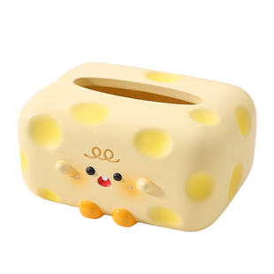 创意可爱奶酪宝宝纸巾盒轻奢高档客厅家用居家餐桌茶几抽纸盒摆件