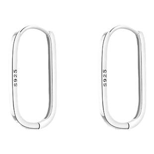 S925纯银几何方圆耳环女显瘦轻奢高级耳钉耳饰新款爆款耳圈百搭潮