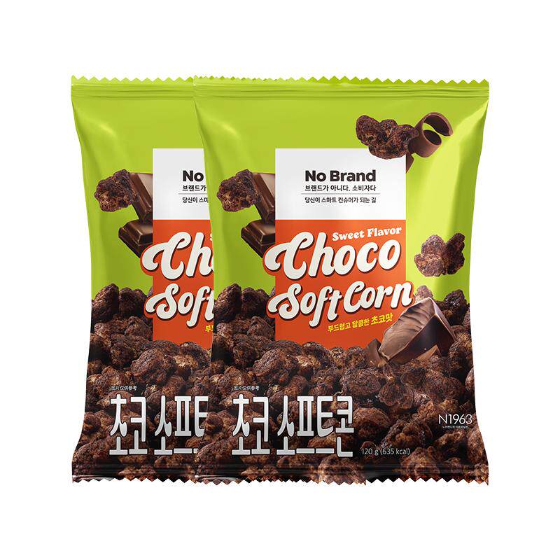 NoBrand诺倍得巧克力味玉米卷120g*2韩国进口膨化休闲零食爆米花