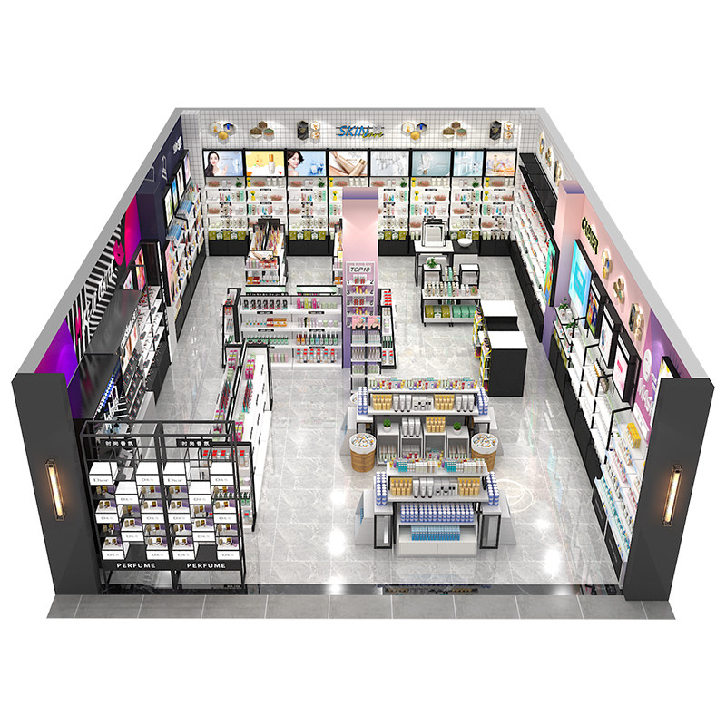 美妆店化妆品整店设计美容院母婴店铺实体门店logo装修设计效果图