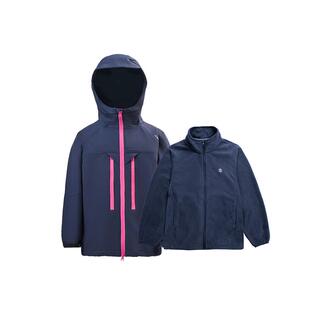 EBAER儿童三合一外套2026新款春装上衣户外运动女童男童冲锋衣服