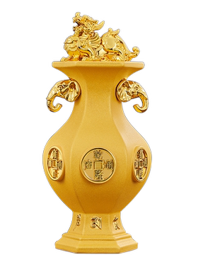 吉宏财兽宝瓶摆件六方财六帝钱