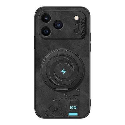 适用苹果17promax手机壳iphone16新款15/17air/13旋转支架14男款磁吸12羊巴皮11软x外壳xsmax充电皮卡8plus