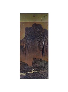 新中式国风客厅装饰画溪山行旅图