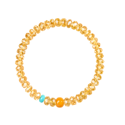 【吸金招米】天然切面黄水晶手串