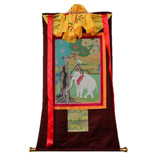 和睦四瑞唐卡画像客厅玄关尼泊尔刺绣手绘西密宗佛像挂画