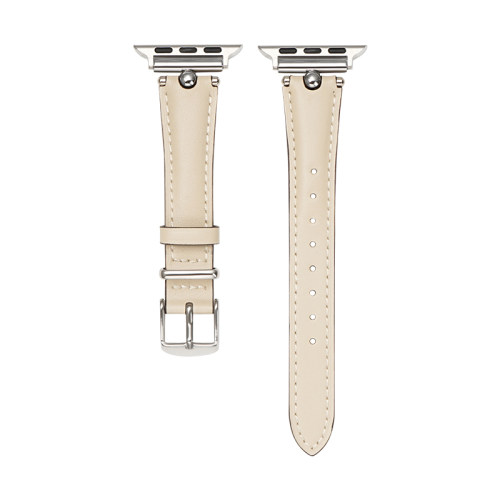 iserisewatch适用于iwatch11高级感 苹果手表s10 applewatch s9表带新款s8/6/ultra3夏真皮小众女款创意腕带