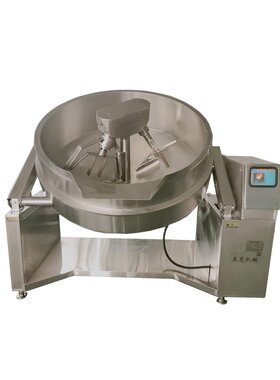 全自动多爪蒸汽行星搅拌炒锅可倾式夹层大型商用馅料酱料炒料机
