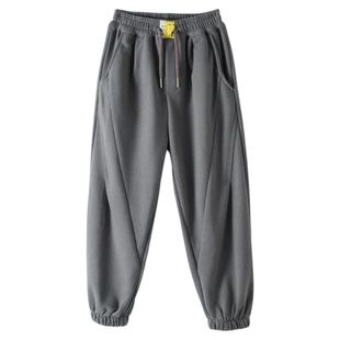 儿童加绒裤子男童秋冬季男孩长裤束脚裤大童休闲裤冬装加厚绒裤子