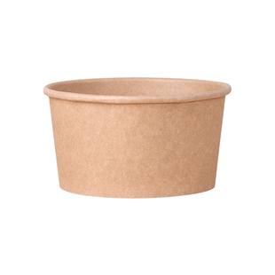 一次性牛皮纸碗打包盒圆形饭盒外卖快餐盒水果捞碗沙拉碗汤碗整箱