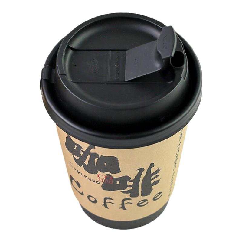一次性咖啡杯子带盖奶茶双层纸杯商用网红国风外带饮品打包杯定制