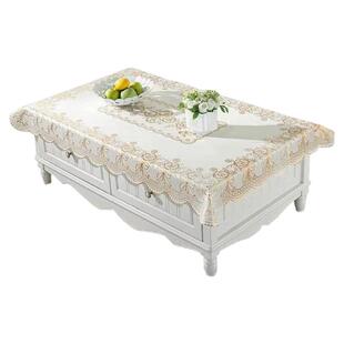 桌布防水防油免洗防烫长方形餐桌布茶几垫塑料台布套客厅烫金桌布