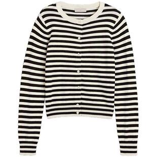 HM女装毛针织衫冬季慵懒风休闲打底衫短款开衫内搭外套0579541