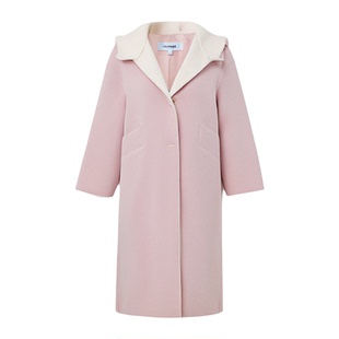 EVAOUXIU【新品】双面羊毛呢大衣女外套冬季简约呢子大衣25秋冬