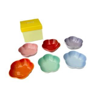 法国LE CREUSET彩釉花边盘创意花朵碟甜点小碗高颜值点心碟酱料碗