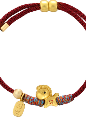 沙金小马红绳手链轻奢小众精致