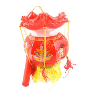 过年灯笼音乐手提喜庆节日儿童发光卡通新年元旦六角宫灯灯笼