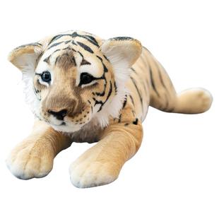 仿真老虎公仔毛绒玩具可爱狮子玩偶金钱豹娃娃虎年吉祥物小号礼物