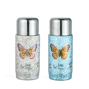 纯钛保温杯《福蝶》招財福叠彩钛焖泡杯女生随身保冷杯水杯茶杯