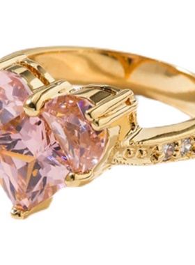 ins现货粉色心形博主推荐戒指