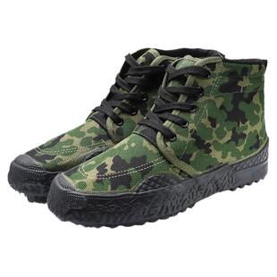 正品军训解放鞋男士高帮鞋透气帆布耐磨迷彩鞋工地工作干活劳保鞋