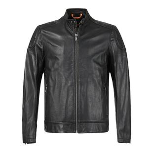 Hugo Boss男士羊皮修身版拉链机车皮衣皮夹克 50505031