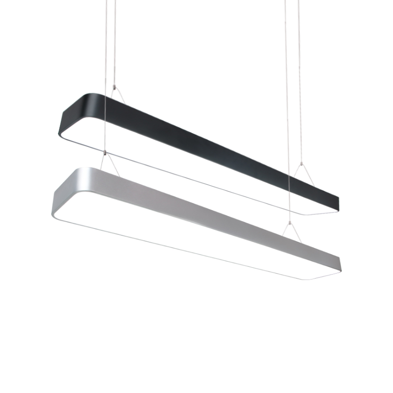 led长条灯办公室吊灯吸顶平板吊线长方形圆角简约时尚写字楼商场