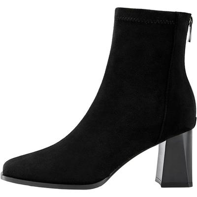 达芙妮高跟短靴子女2025新款爆款