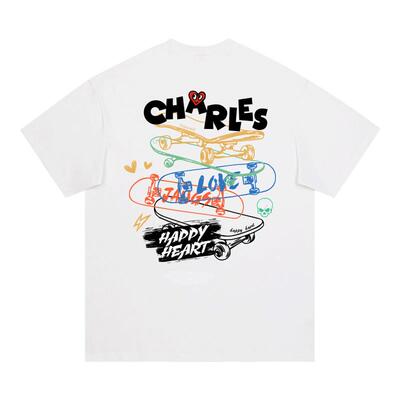 查尔斯桃心无性别短袖T恤