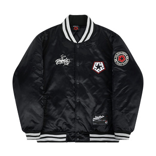 TRIBAL美式嘻哈棒球服涂鸦刺绣街舞滑板夹棉卡通人加厚棒球夹克男