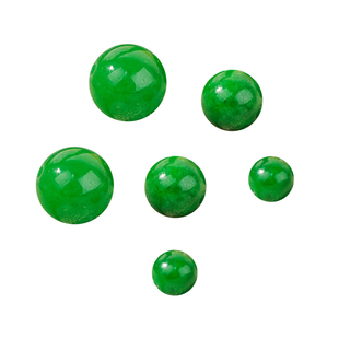 翡翠珠子散珠冰种祖母绿干青玉石手串阳绿色单颗配珠diy手链串珠|